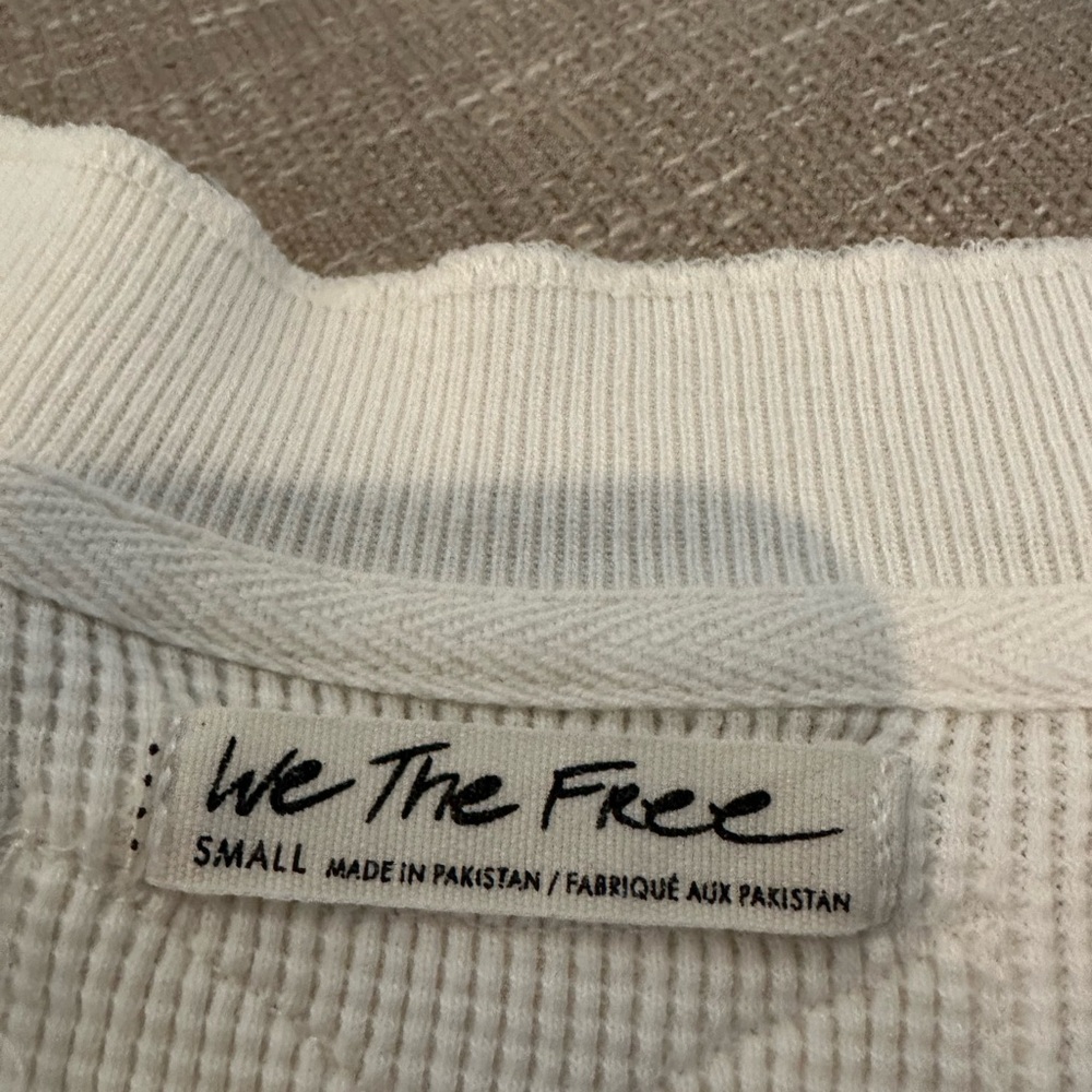Free People Cream Ribbed Pullover - Picture 2 of 10